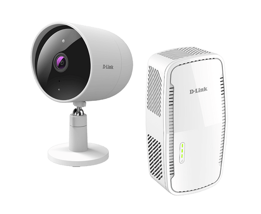 D-Link Indoor/Outdoor WiFi IP Camera (DCS-8302LH) and AC1900 WiFi Extender (DAP-1955) Monitor Kit - (EVBKT2)