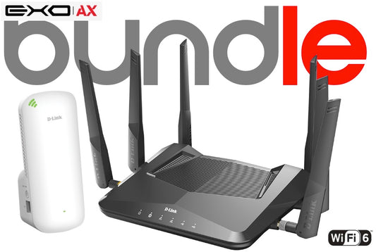 D-Link EXO|AX Bundle - WiFi 6 - (AX4800) Mesh Router & WiFi 6 - (AX1800) Mesh Extender - (W6BKT1) - Helps Coverage, Through-put, and is Expandable